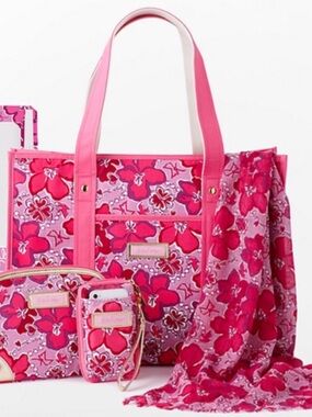 Lily Pulitzer Limited Edition Sorority Sigma Kappa Tote Bag Pink Logo